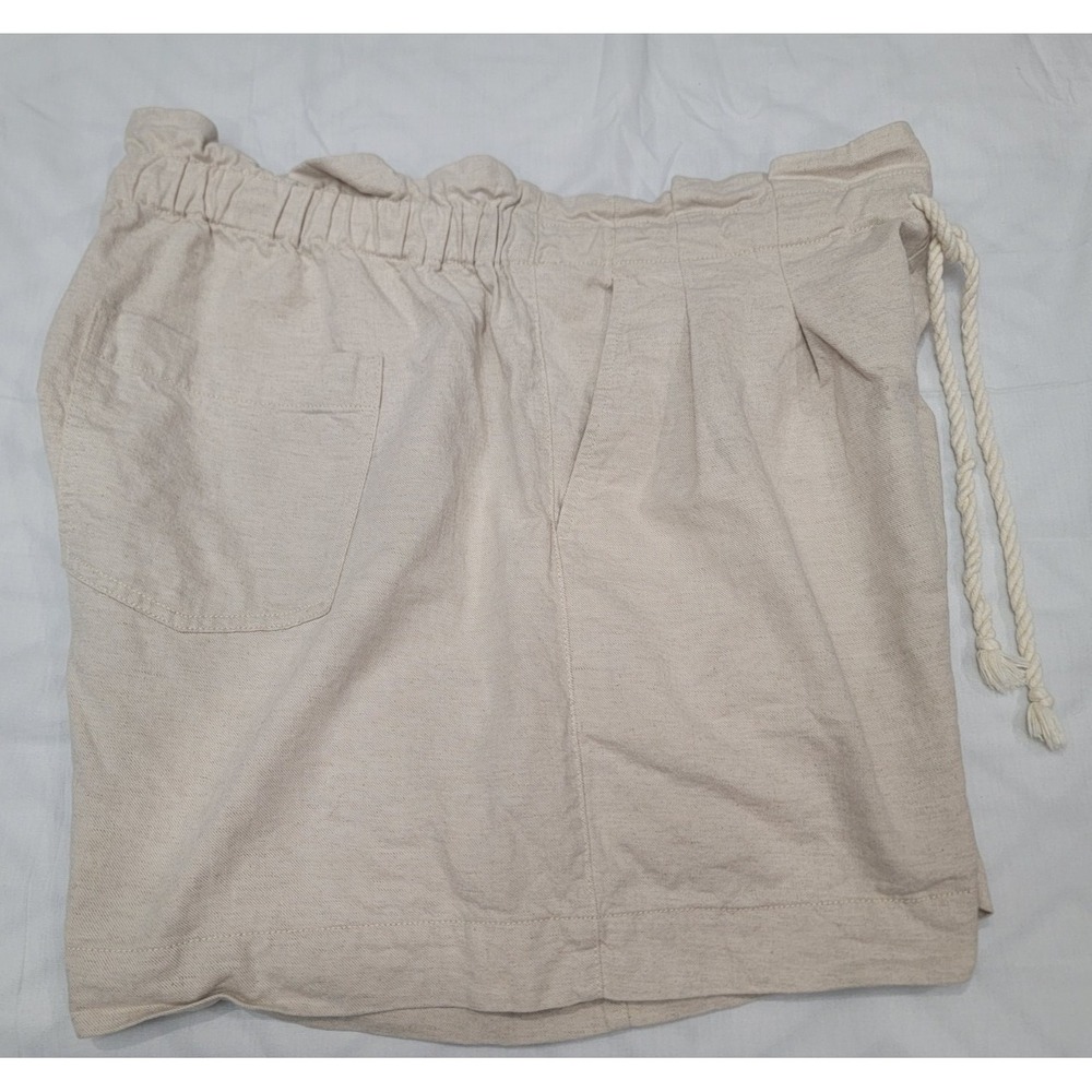 Madewell Shorts Womens XL Linen Cotton Blend Beige High Rise Pleated Inseam 3" - Picture 4 of 9